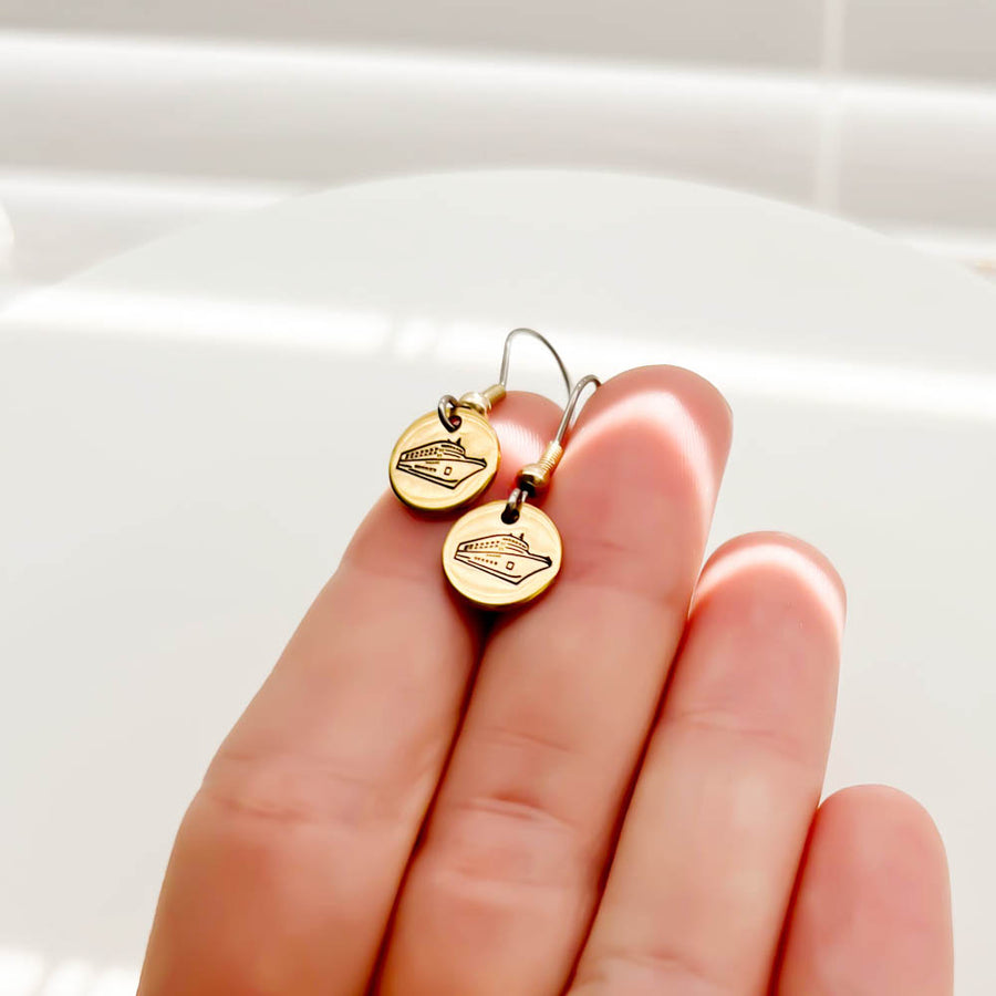 Gold Cruise Ship Earrings