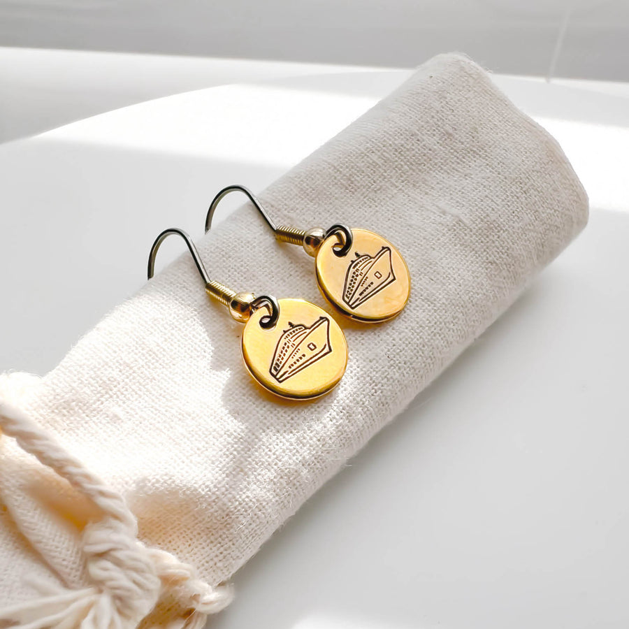 Gold Cruise Ship Earrings