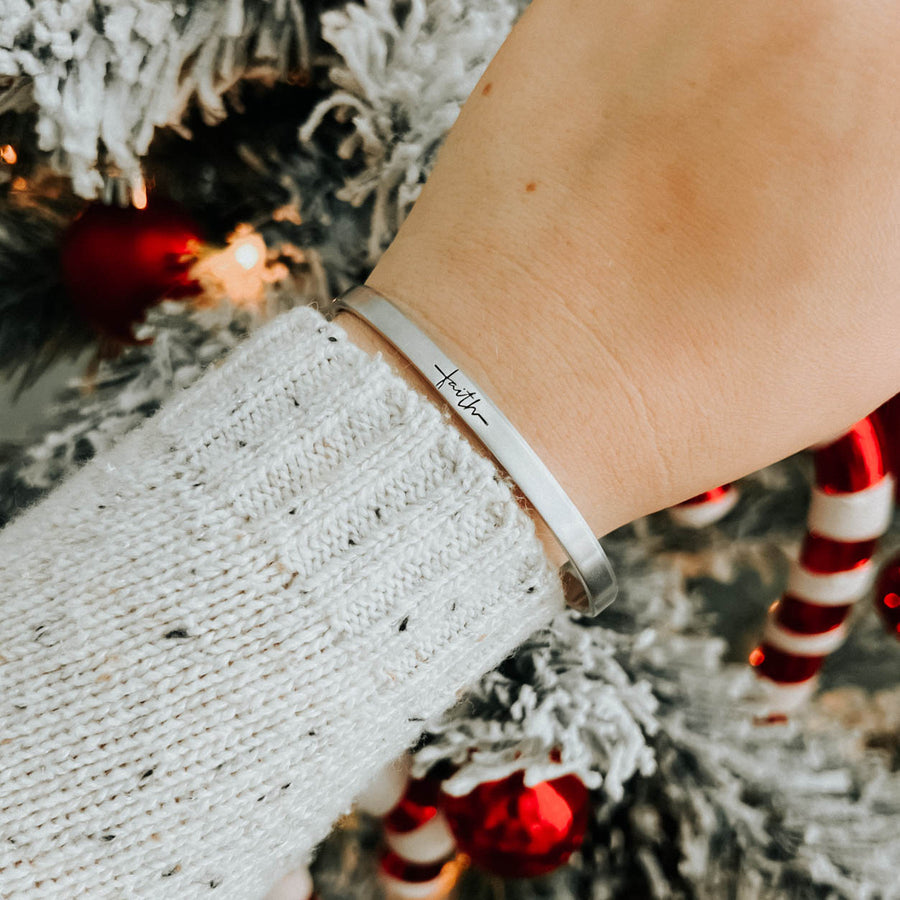 Skinny Faith Cuff Bracelet