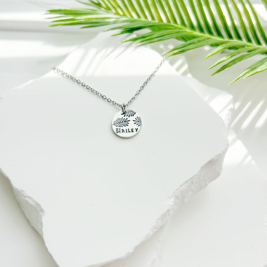 Personalized Palm Leaf Necklace