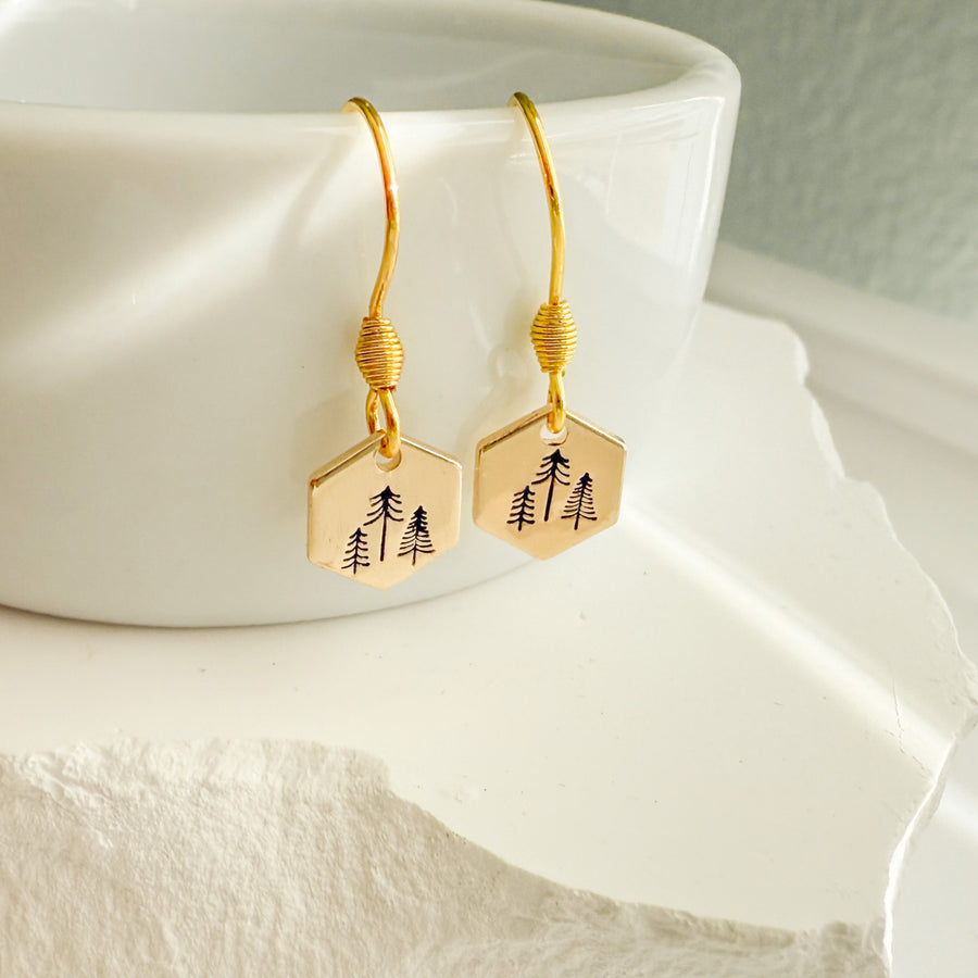 Gold Tree Earrings