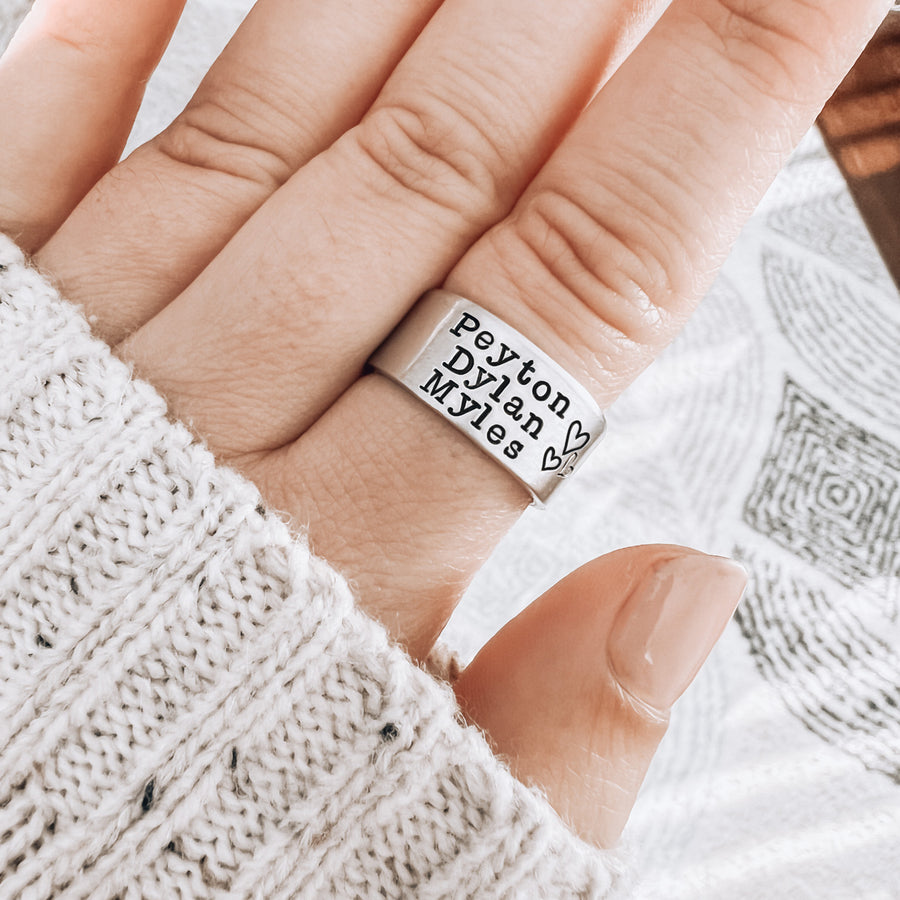 Triple Name Ring