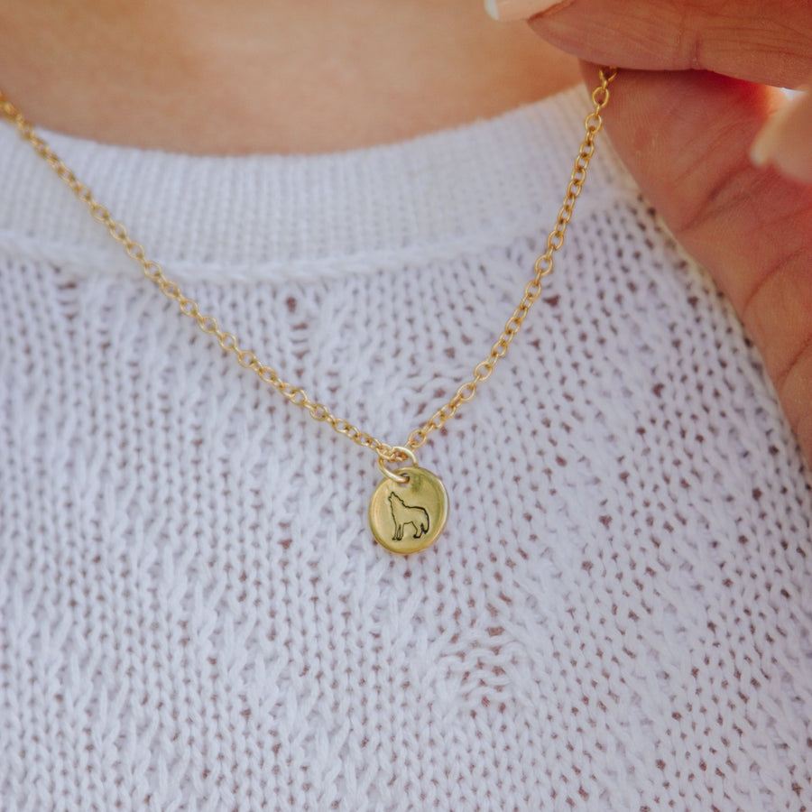 Gold Wild Wolf Necklace