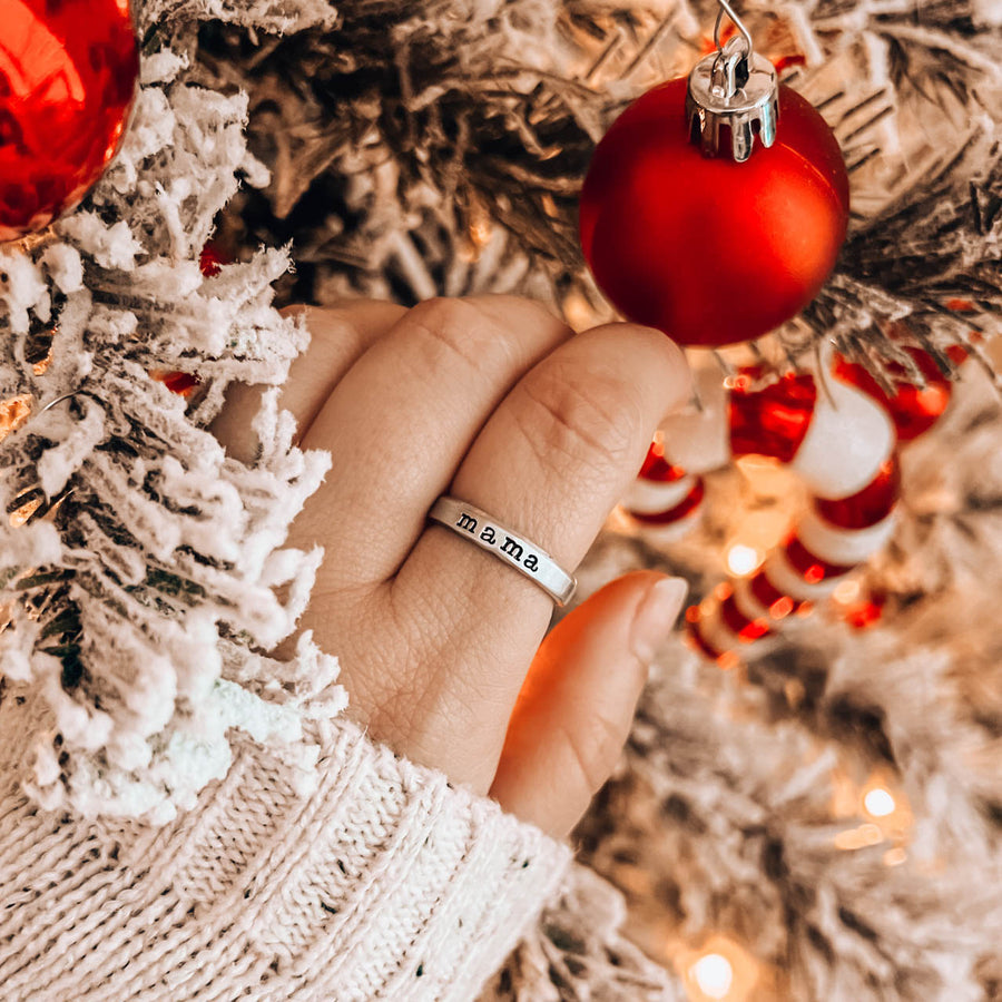 Handstamped Mama Ring