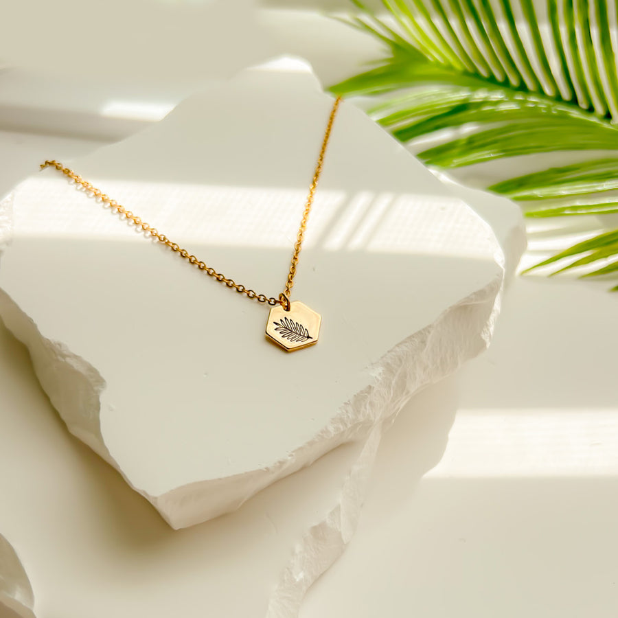 Gold Palm Leaf Necklace