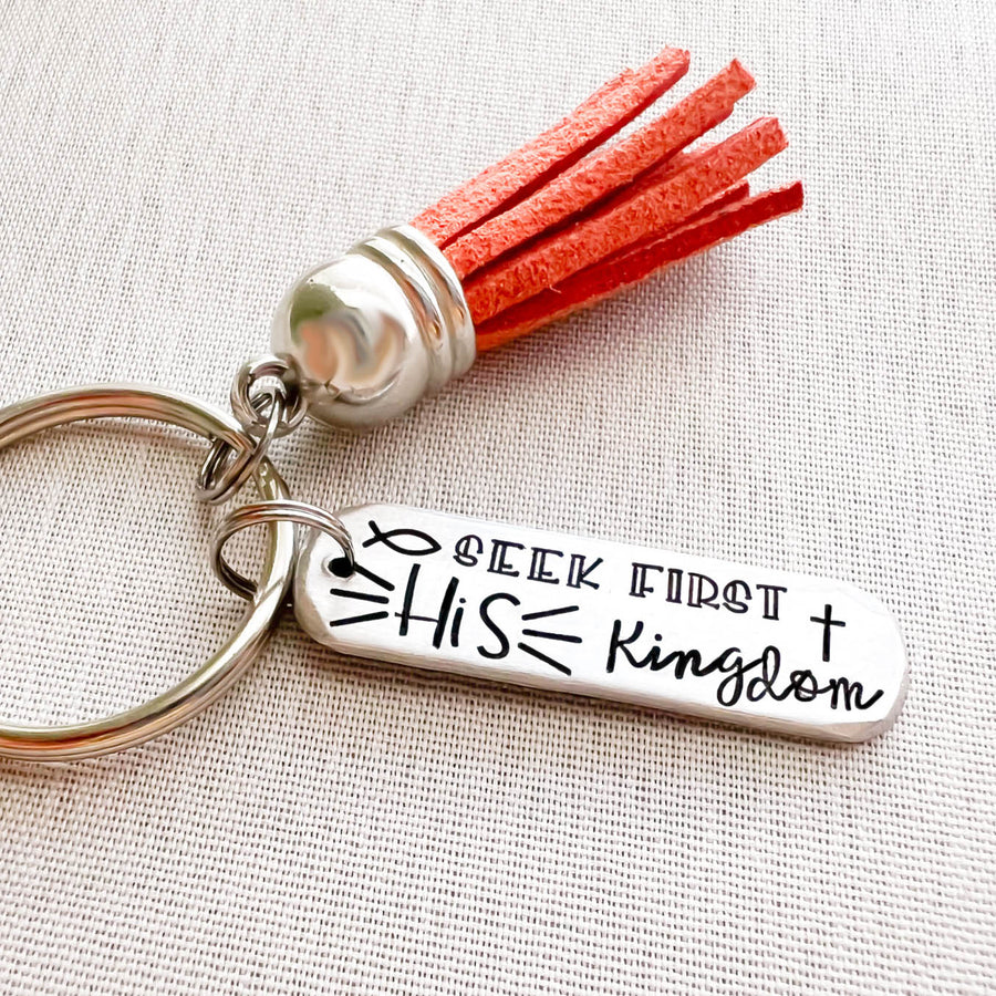 Bible Verse Keychain, Seek First His Kingdom