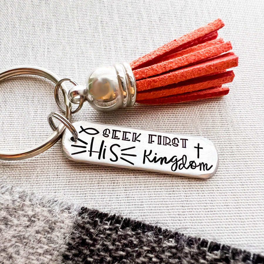 Bible Verse Keychain, Seek First His Kingdom