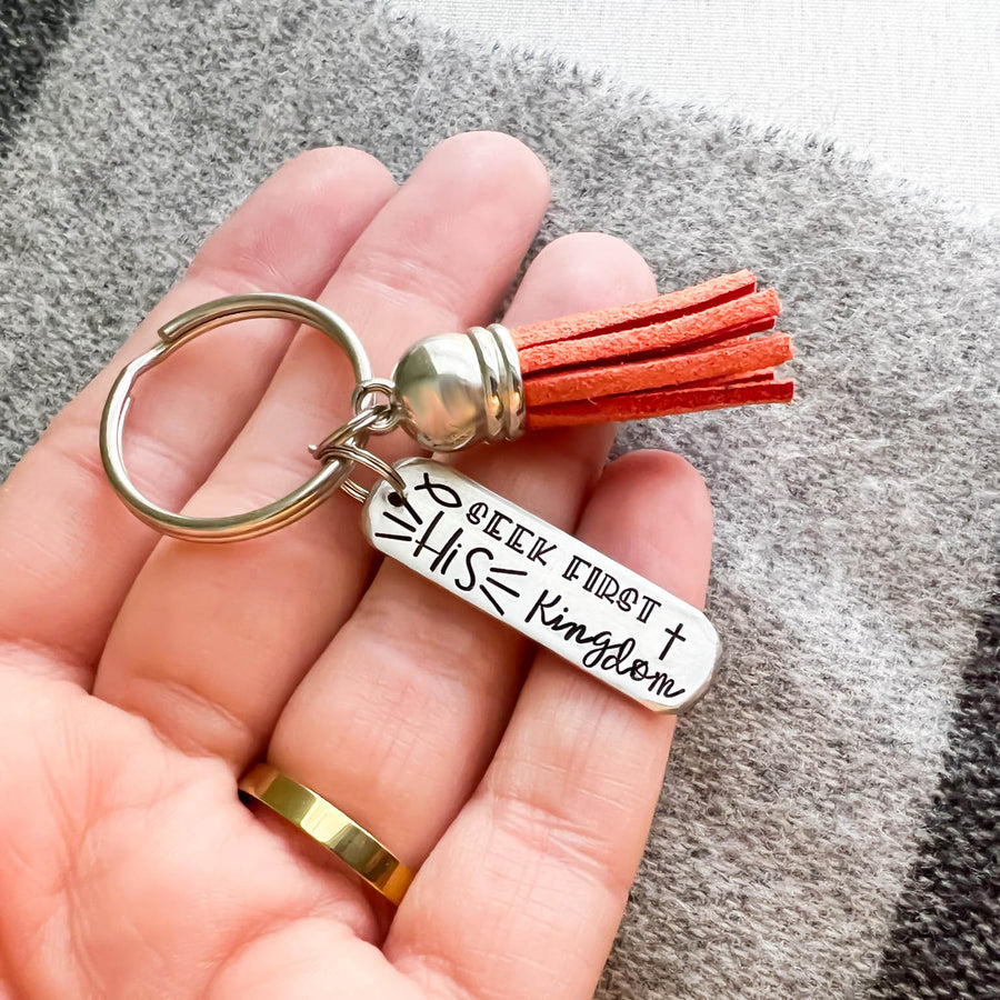 Bible Verse Keychain, Seek First His Kingdom