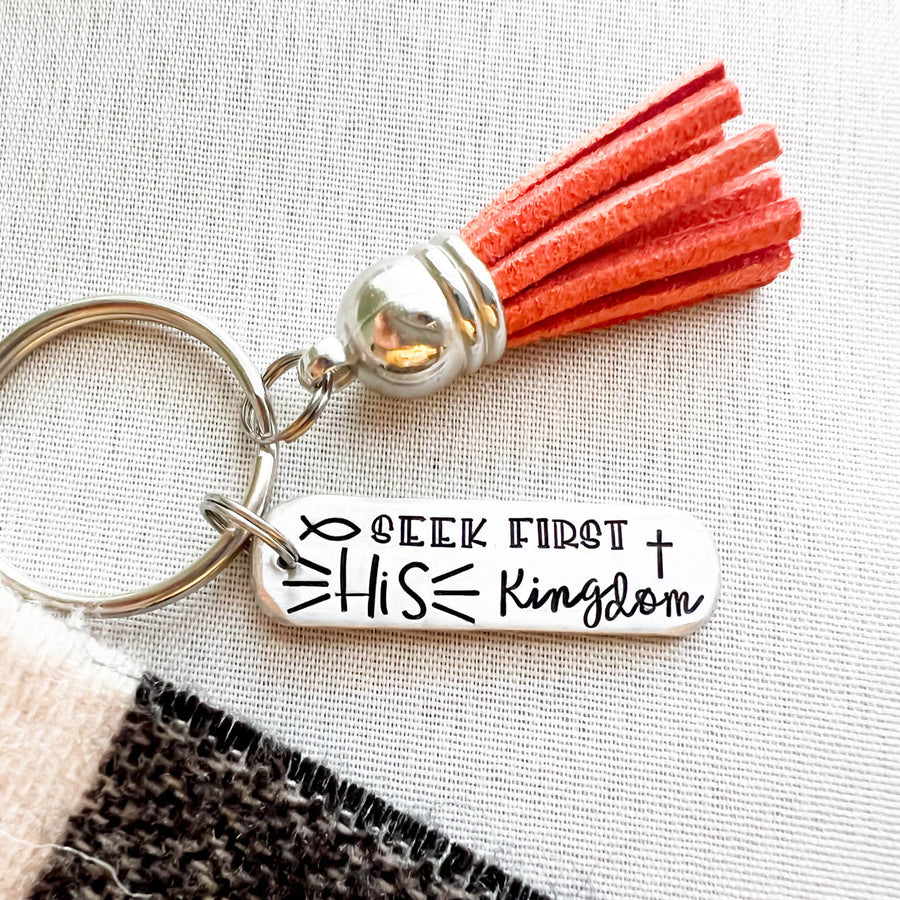 Bible Verse Keychain, Seek First His Kingdom