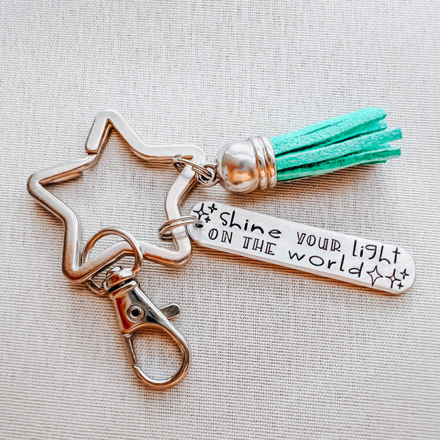 Shine Your Light On The World Keychain