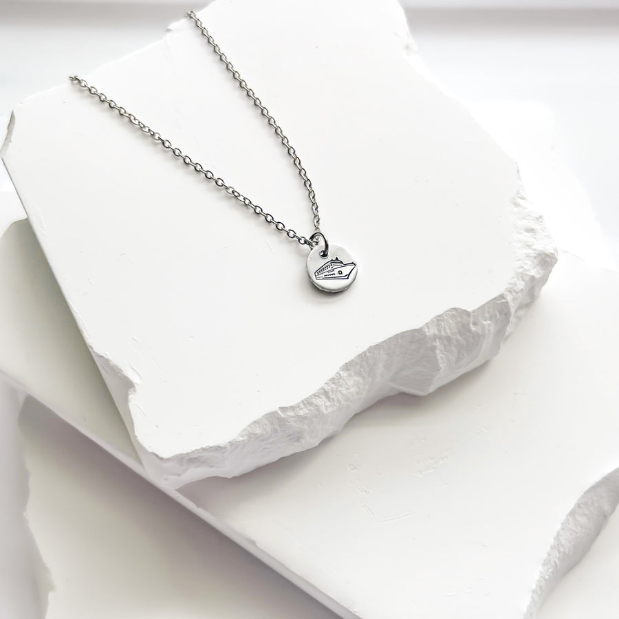 Silver Cruise Ship Necklace