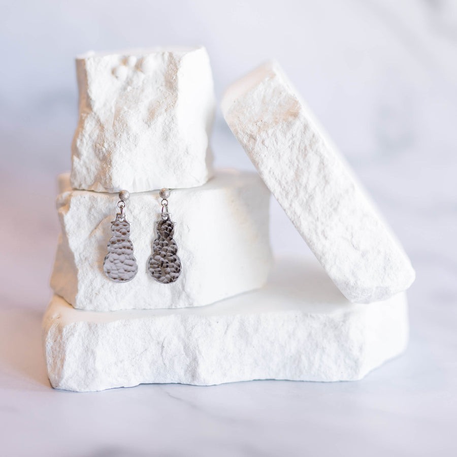 Textured Snowman Earrings