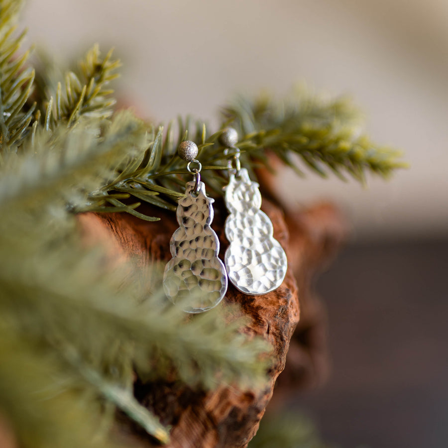 Textured Snowman Earrings