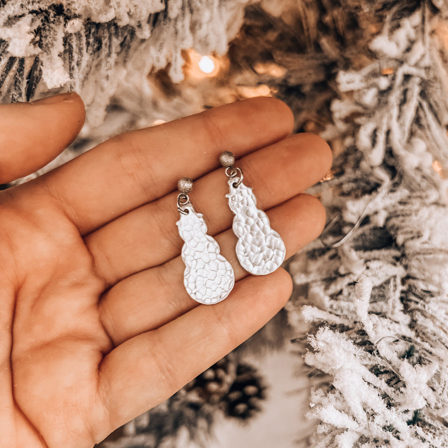 Textured Snowman Earrings