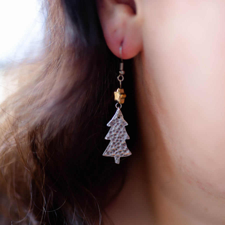 Christmas Tree with Star Earrings