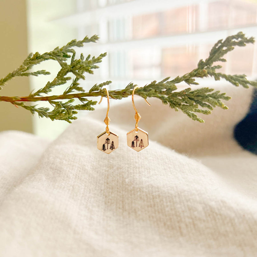 Gold Tree Earrings