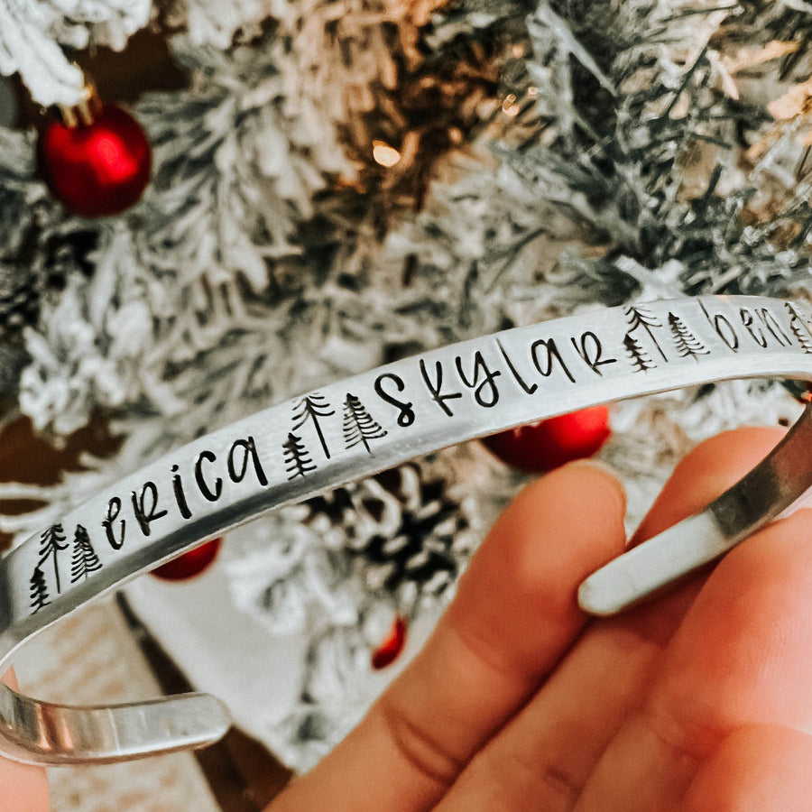 Personalized Name Bracelet, Tree Design