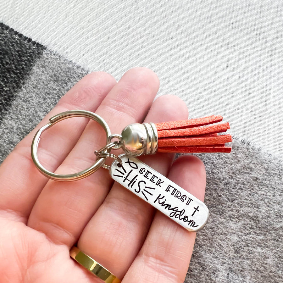 Bible Verse Keychain, Seek First His Kingdom