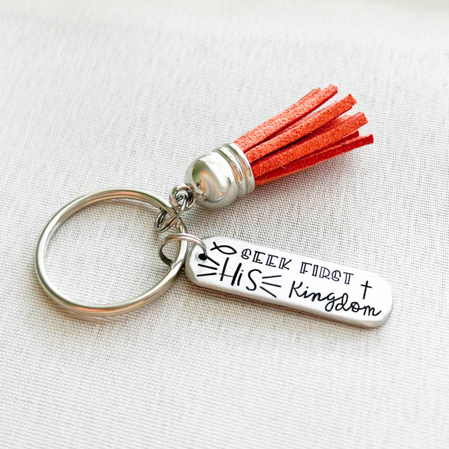 Bible Verse Keychain, Seek First His Kingdom