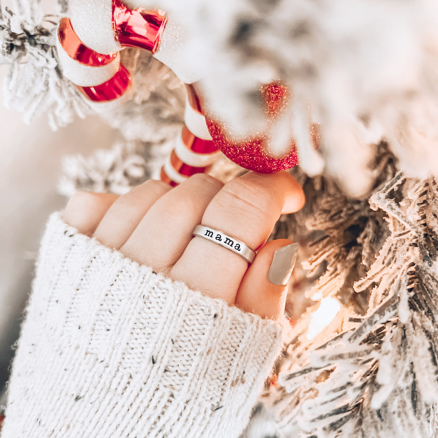 Handstamped Mama Ring