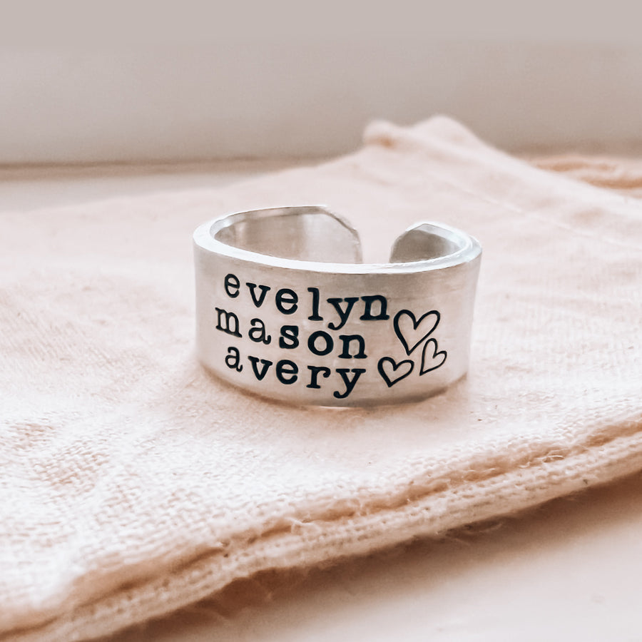 Triple Name Ring