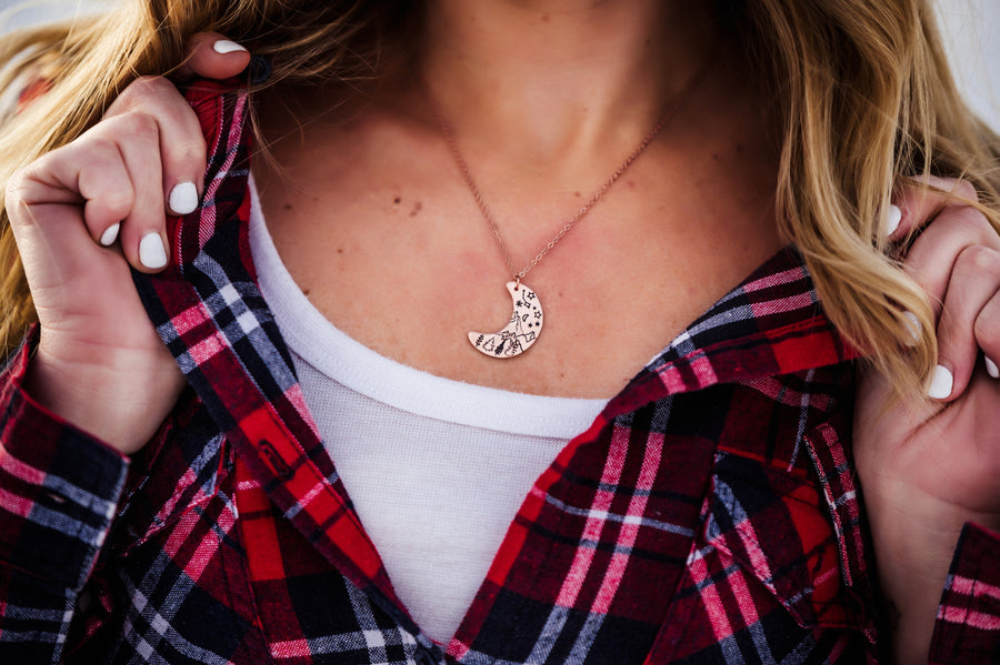 Copper Mountainscape Necklace