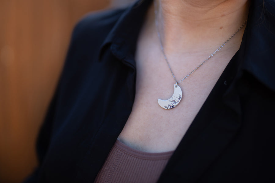 Floral Moon Necklace