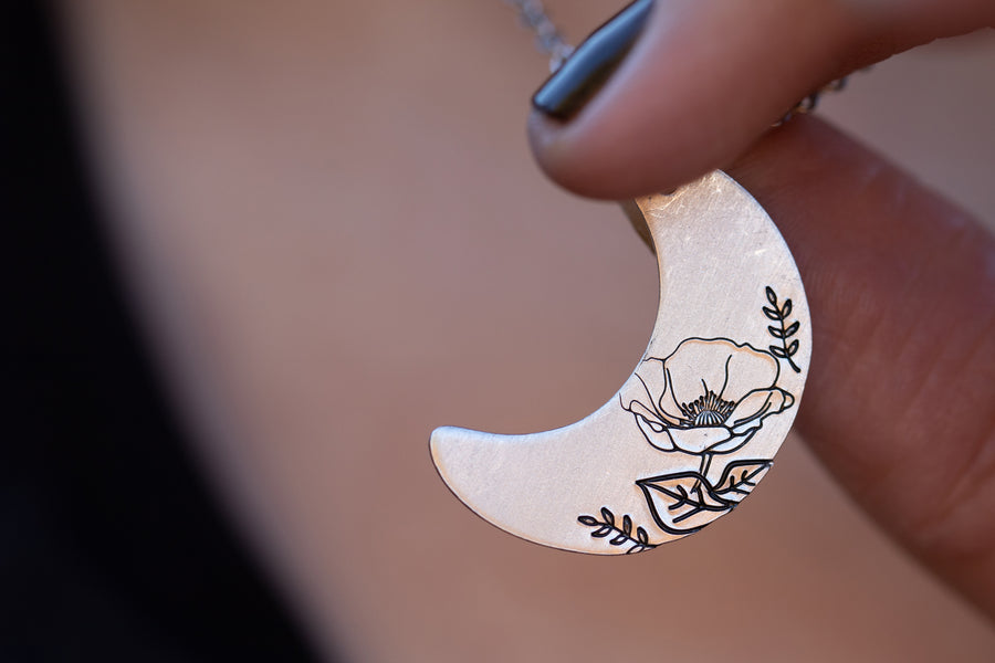 Floral Moon Necklace