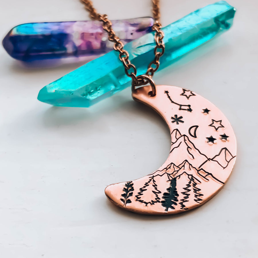 Copper Mountainscape Necklace