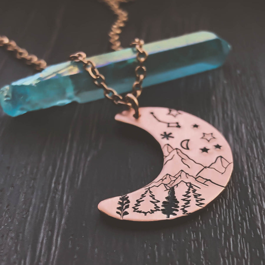 Copper Mountainscape Necklace