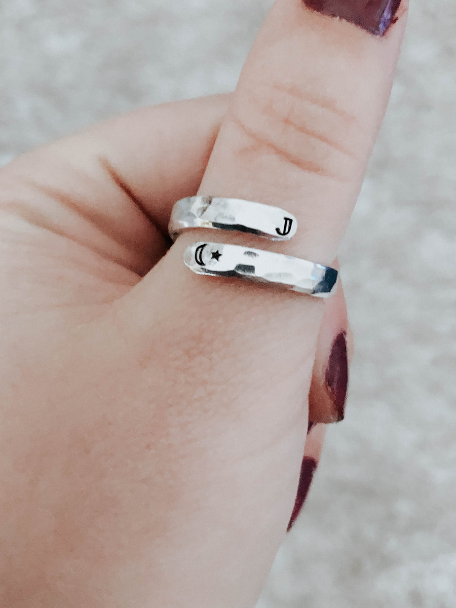 Moon And Star Wrap Ring