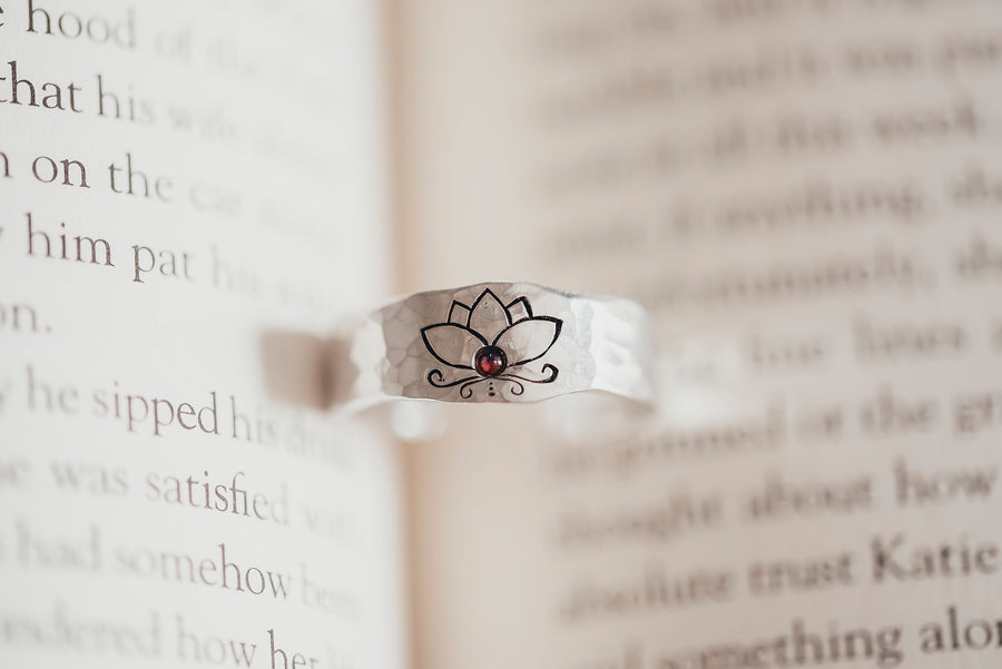 Lotus Gemstone Ring